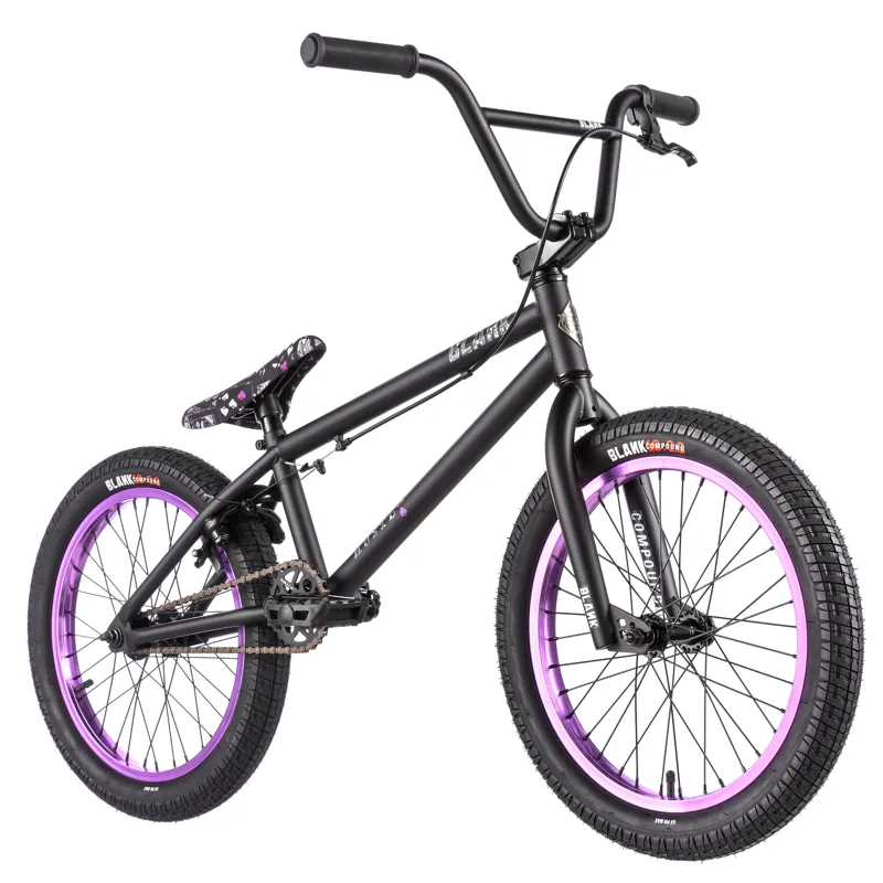 black and purple bmx bike