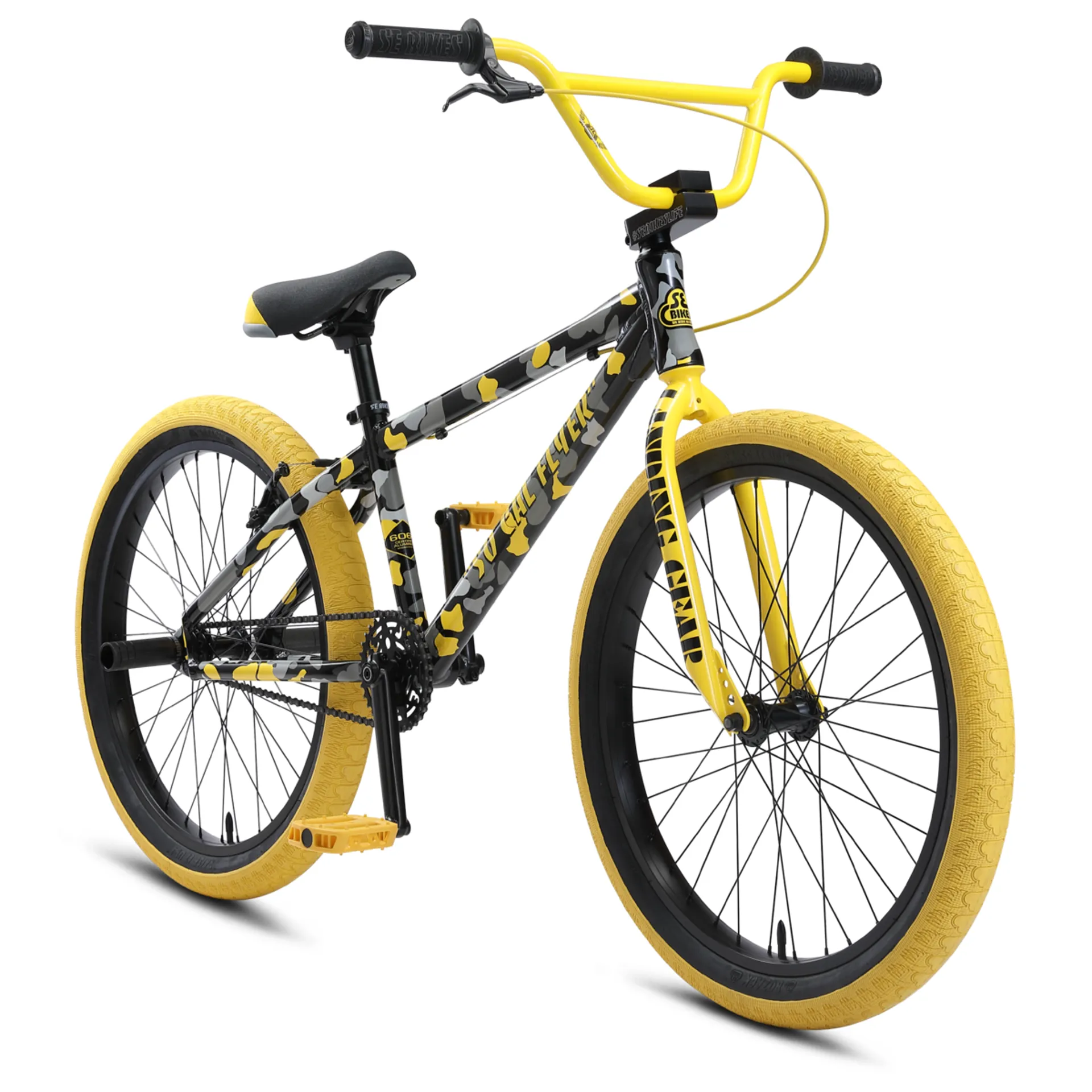 SE Bikes 2021 So Cal Flyer 24 Inch Complete Bike Yellow Camo